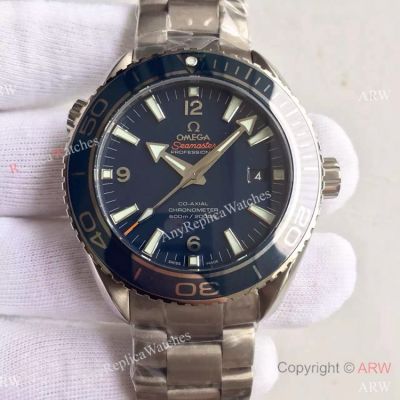 Swiss Copy Omega Seamaster Watch SS Blue Dial Blue Ceramic Bezel